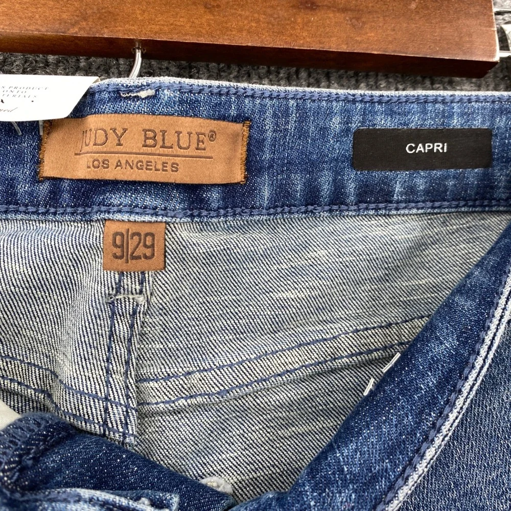 Judy Blue Capri Jeans Womens 9/29 Blue Tummy Control High Rise Slim Fit Casual